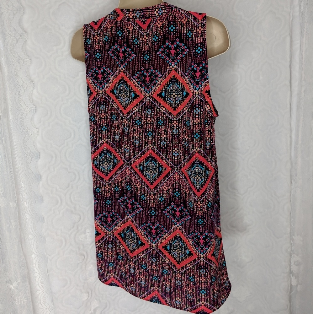 Maurices Tie Front Button Up Southwest Print Top M - image 3